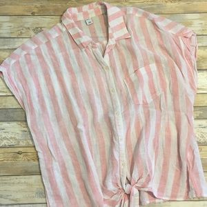 Old Navy linen sleeveless top with tie waist